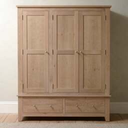 Inglesham Whitewash Oak Triple Wardrobe - The Cotswold Company - thumbnail 3