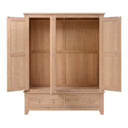 Inglesham Whitewash Oak Triple Wardrobe - The Cotswold Company - thumbnail 7