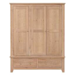 Inglesham Whitewash Oak Triple Wardrobe - The Cotswold Company - thumbnail 6