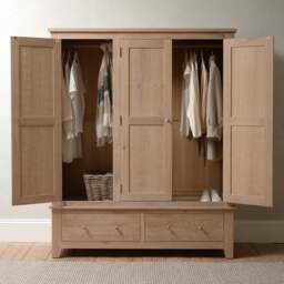 Inglesham Whitewash Oak Triple Wardrobe - The Cotswold Company
