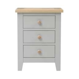 3 Drawer Bedside Table - Chester Dove Grey - The Cotswold Company - thumbnail 4
