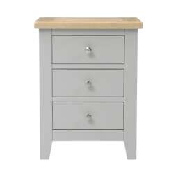 3 Drawer Bedside Table - Chester Dove Grey - The Cotswold Company - thumbnail 3