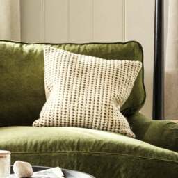 Textured Cotton Weave Cushion Fir - Home Accessories - The Cotswold Company - thumbnail 3