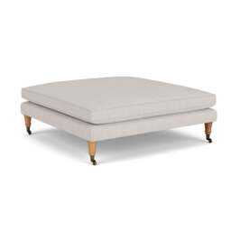 Foot Stool - Soft White - Luxury Italian Linen - Taylor Small - The Cotswold Company - thumbnail 1