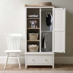 Open Petite Wardrobe - Chester Pure White - The Cotswold Company - thumbnail 6