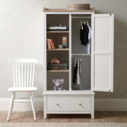 Open Petite Wardrobe - Chester Pure White - The Cotswold Company - thumbnail 2