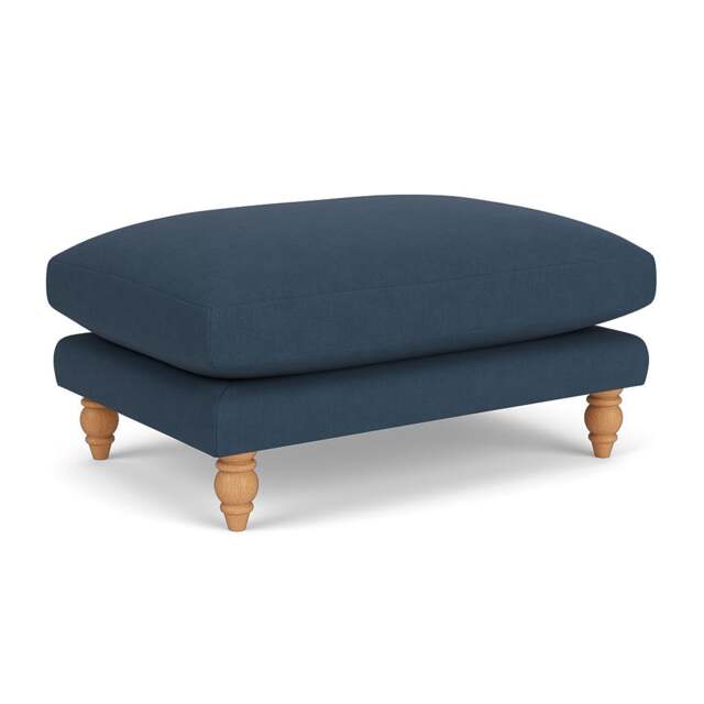 Foot Stool - Indigo - House Linen Mix - Emily - The Cotswold Company - image 1