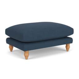 Foot Stool - Indigo - House Linen Mix - Emily - The Cotswold Company - thumbnail 1