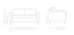 Saxon Large 2 Seater - Indigo - Luxury Italian Linen - The Cotswold Company - thumbnail 4