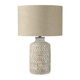 Atouk Textured Natural and Black Stoneware Table Lamp - Home Accessories - The Cotswold Company - thumbnail 5