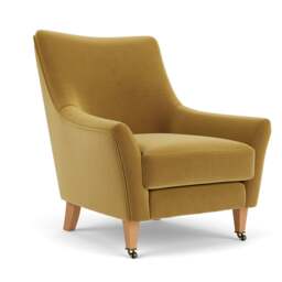 Armchair - Mustard - Matt Velvet - Martha - The Cotswold Company