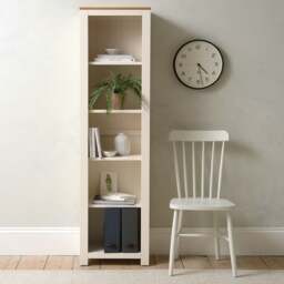 Chalford Warm White Tall and Slim Bookcase - The Cotswold Company