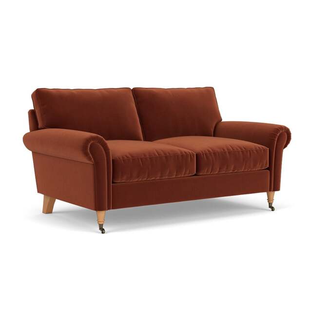 Osbourne Large 2 Seater - Brick - Matt Velvet - The Cotswold Company - image 1