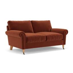 Osbourne Large 2 Seater - Brick - Matt Velvet - The Cotswold Company