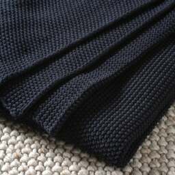 Chunky Knit Throw Navy - Home Accessories - The Cotswold Company