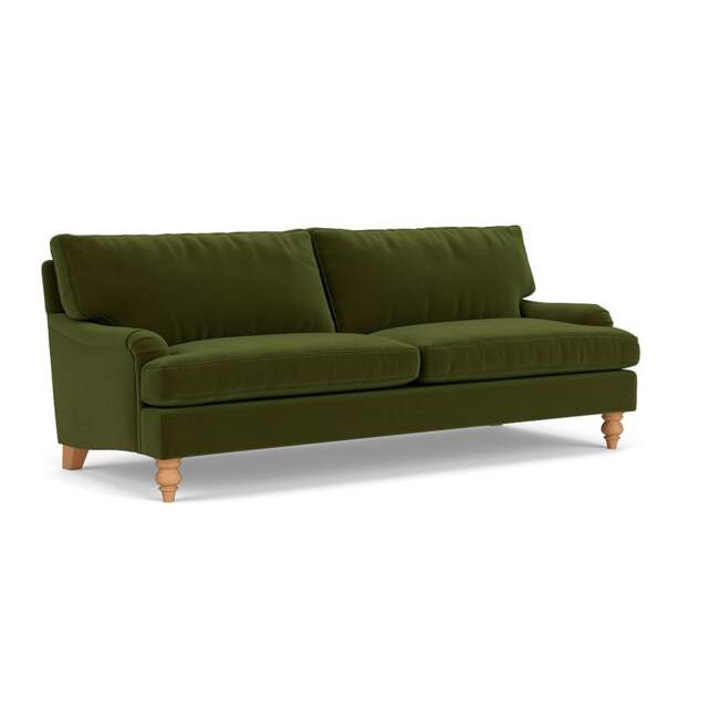 4 Seater Sofa - Forest Green - Matt Velvet - Morris - The Cotswold Company - image 1