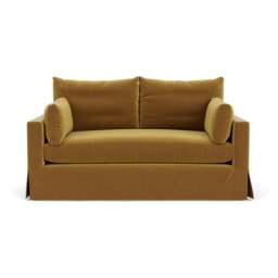 Large 2 Seater Sofa - Mustard - Matt Velvet - Ashton - The Cotswold Company - thumbnail 2