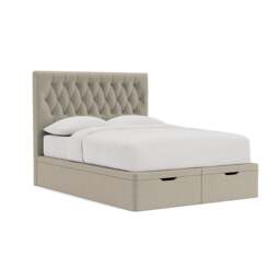 King Size Ottoman Storage Bed - Natural - Eco Chenille - Calvert - The Cotswold Company - thumbnail 1