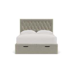 King Size Ottoman Storage Bed - Natural - Eco Chenille - Calvert - The Cotswold Company - thumbnail 2