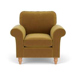 Armchair - Mustard - Matt Velvet - Hurley - The Cotswold Company - thumbnail 2