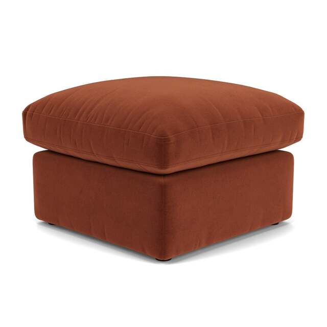 Foot Stool - Brick - Matt Velvet - Clarke Small - The Cotswold Company - image 1