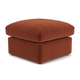 Foot Stool - Brick - Matt Velvet - Clarke Small - The Cotswold Company - thumbnail 1