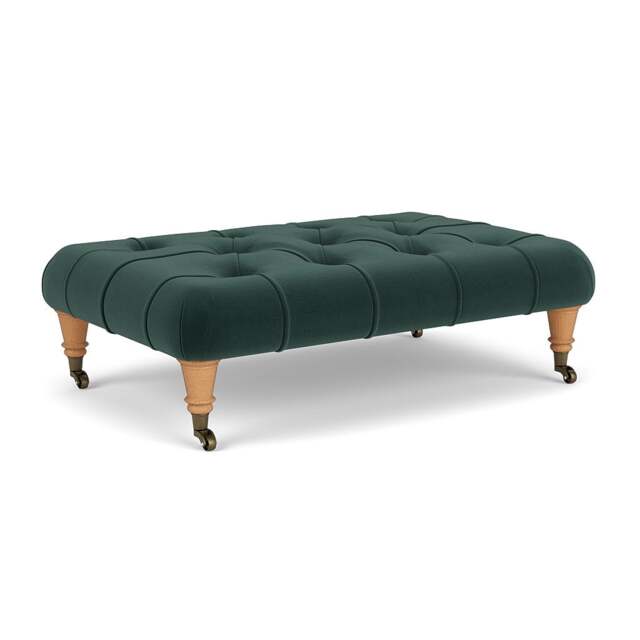 Foot Stool - Lake - Matt Velvet - Amelia Small - The Cotswold Company - image 1