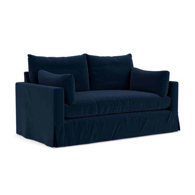 Large 2 Seater Sofa - Deep Blue - Matt Velvet - Ashton - The Cotswold Company - image 1
