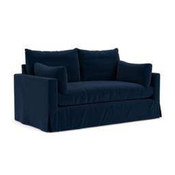 Large 2 Seater Sofa - Deep Blue - Matt Velvet - Ashton - The Cotswold Company - thumbnail 1