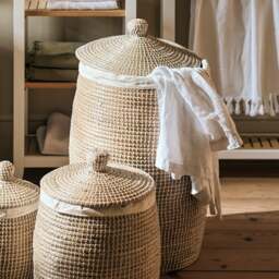 Seagrass Basket With Lid - Large - Home Accessories - The Cotswold Company - thumbnail 2