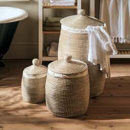 Seagrass Basket With Lid - Large - Home Accessories - The Cotswold Company - thumbnail 3