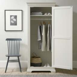 Chantilly Warm White Single Wardrobe - The Cotswold Company