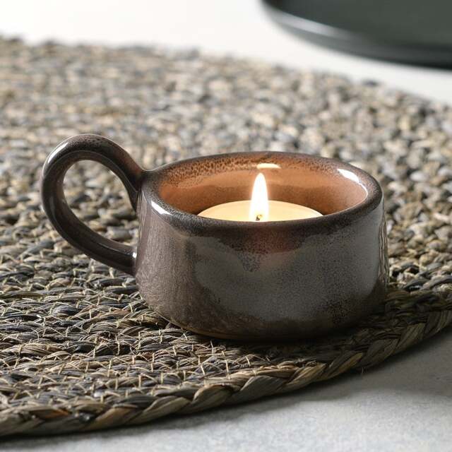 Stoneware Tealight Cup Tawny - Home Accessories - The Cotswold Company