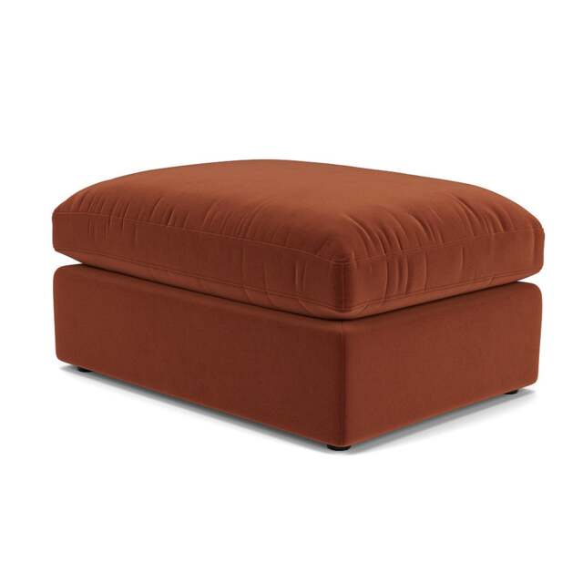 Foot Stool - Brick - Matt Velvet - Clarke Large - The Cotswold Company - image 1