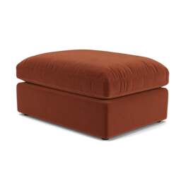 Foot Stool - Brick - Matt Velvet - Clarke Large - The Cotswold Company