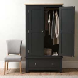 Double Wardrobe - Chester Charcoal - The Cotswold Company