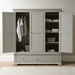 Chantilly Pebble Grey Triple Wardrobe - The Cotswold Company - thumbnail 2