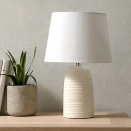 Louie Ceramic Bedside Lamp - Warm White - Home Accessories - The Cotswold Company - thumbnail 2