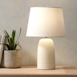 Louie Ceramic Bedside Lamp - Warm White - Home Accessories - The Cotswold Company - thumbnail 3