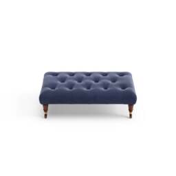 Foot Stool - Deep blue - Matt Velvet - Amelia Small - The Cotswold Company - thumbnail 5