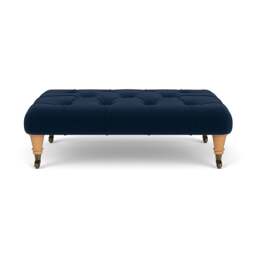 Foot Stool - Deep blue - Matt Velvet - Amelia Small - The Cotswold Company - thumbnail 2