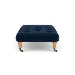 Foot Stool - Deep blue - Matt Velvet - Amelia Small - The Cotswold Company - thumbnail 3