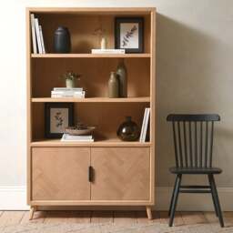 Harnhill Pale Ash Large Bookcase - The Cotswold Company - thumbnail 4