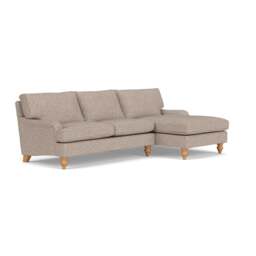 Morris Chaise Large Right Hand - Natural Mix - Textured Weave - The Cotswold Company