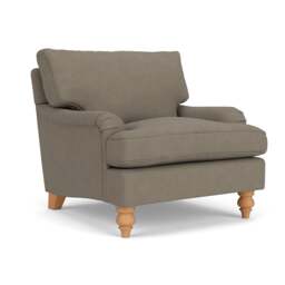 Armchair - Mid Grey - House Linen Mix - Morris - The Cotswold Company
