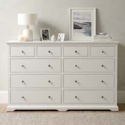 Fairford Soft White 10 Drawer Chest - The Cotswold Company