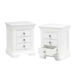Pair of Bedside Tables - Chantilly Warm White - The Cotswold Company - thumbnail 3