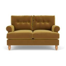 2 Seater Sofa - Mustard - Matt Velvet - Talbot - The Cotswold Company - thumbnail 2