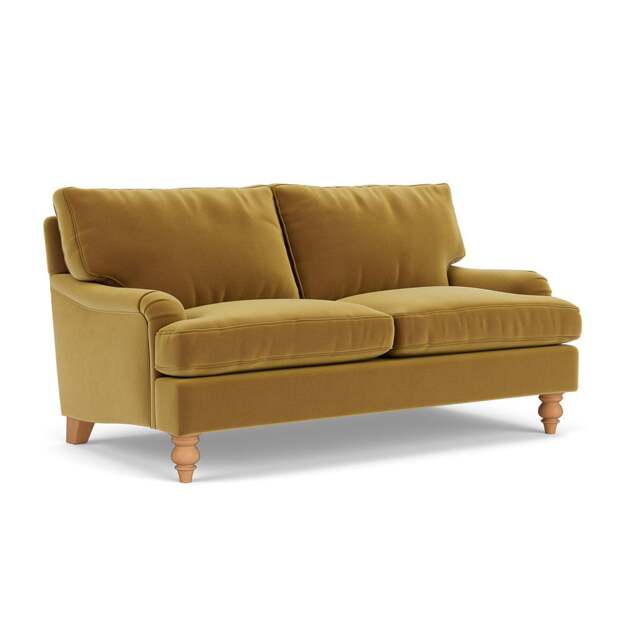Large 2 Seater Sofa - Mustard - Matt Velvet - Morris - The Cotswold Company - image 1