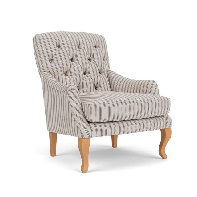 Armchair - Indigo - Kingham Stripe - Olivia - The Cotswold Company - image 1